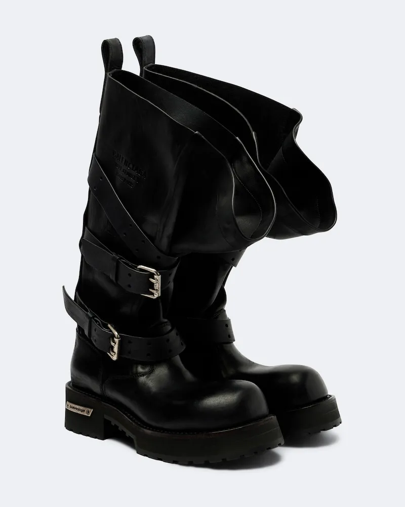 Balenciaga Schnürstiefel Venom aus Leder Schwarz