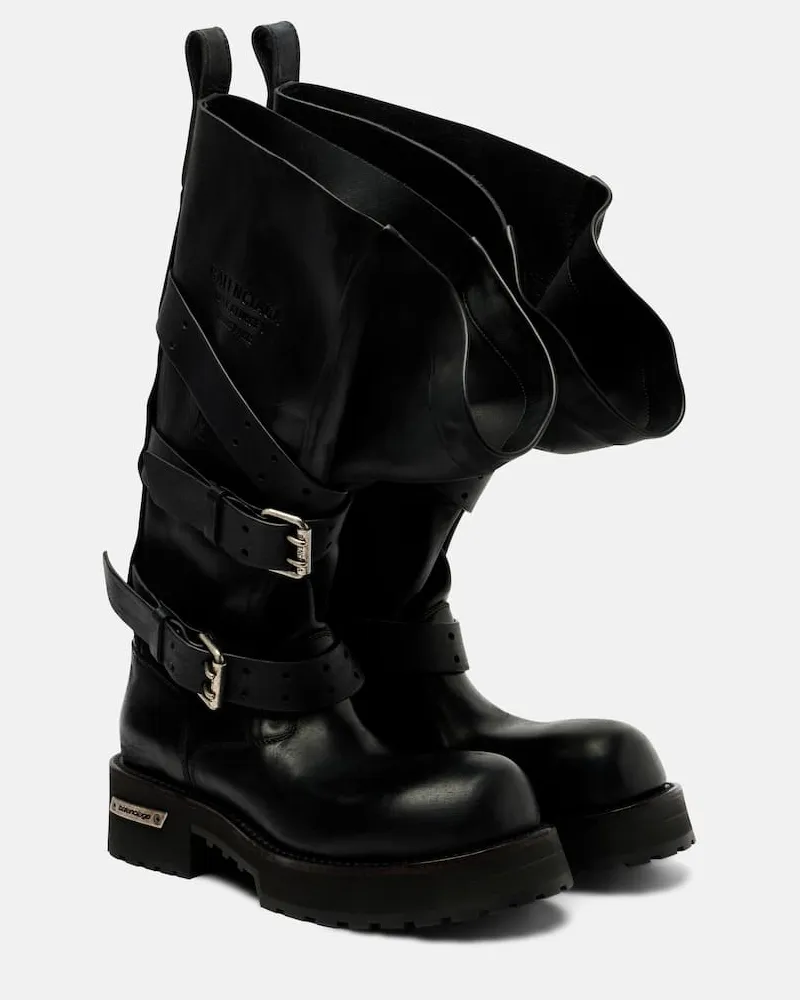 Balenciaga Schnürstiefel Venom aus Leder Schwarz