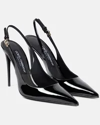 Dolce & Gabbana Slingback-Pumps aus Lackleder Schwarz