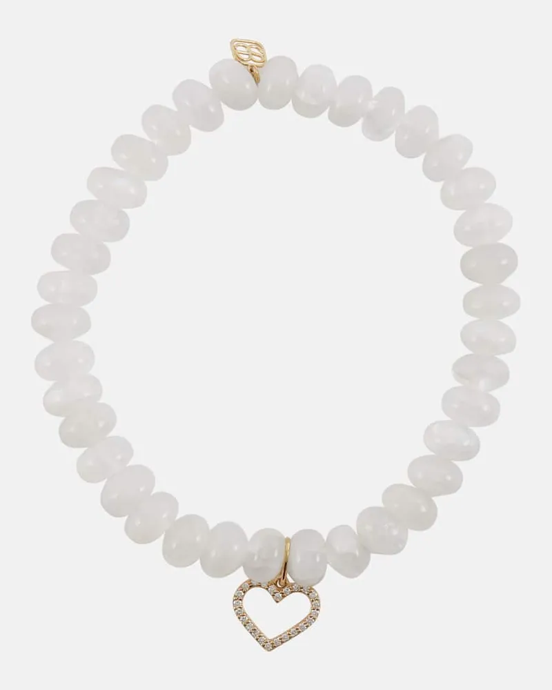 Sydney Evan Armband aus Mondstein mit 14kt Gelbgold und Diamanten Weiß