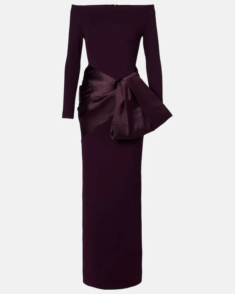 Solace London Off-Shoulder-Robe Kori Burgunderrot