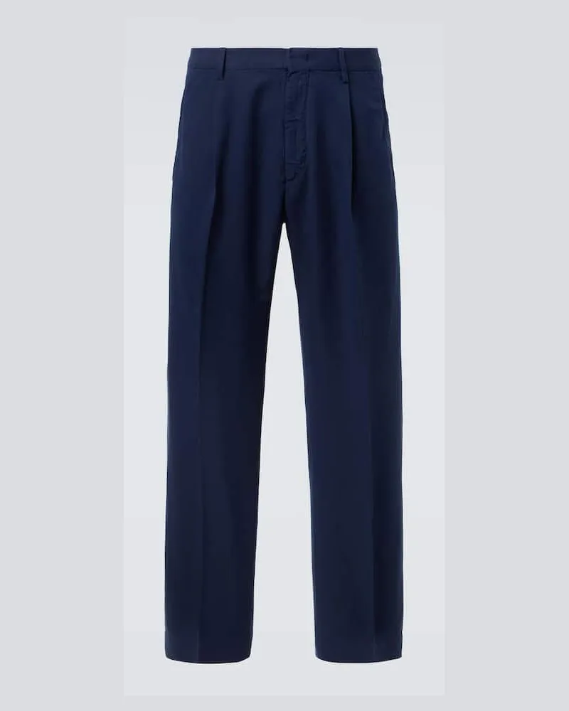Slowear Chinohose aus Leinen und Baumwolle Blau