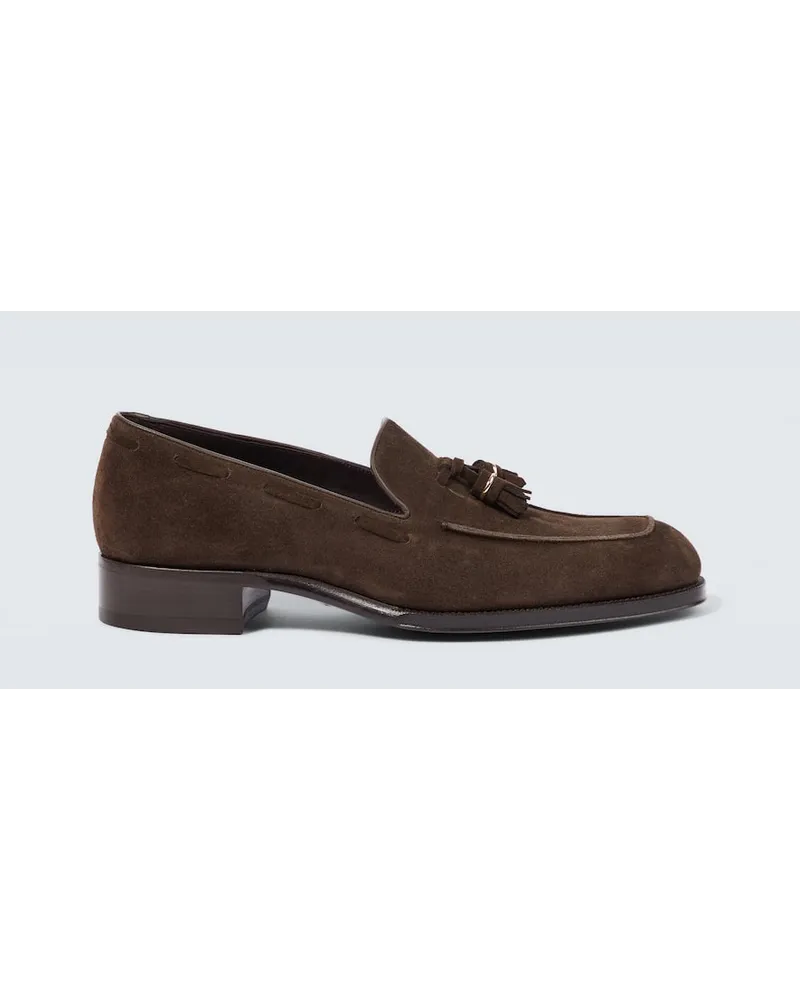 Tom Ford Loafers Edgar aus Veloursleder Braun