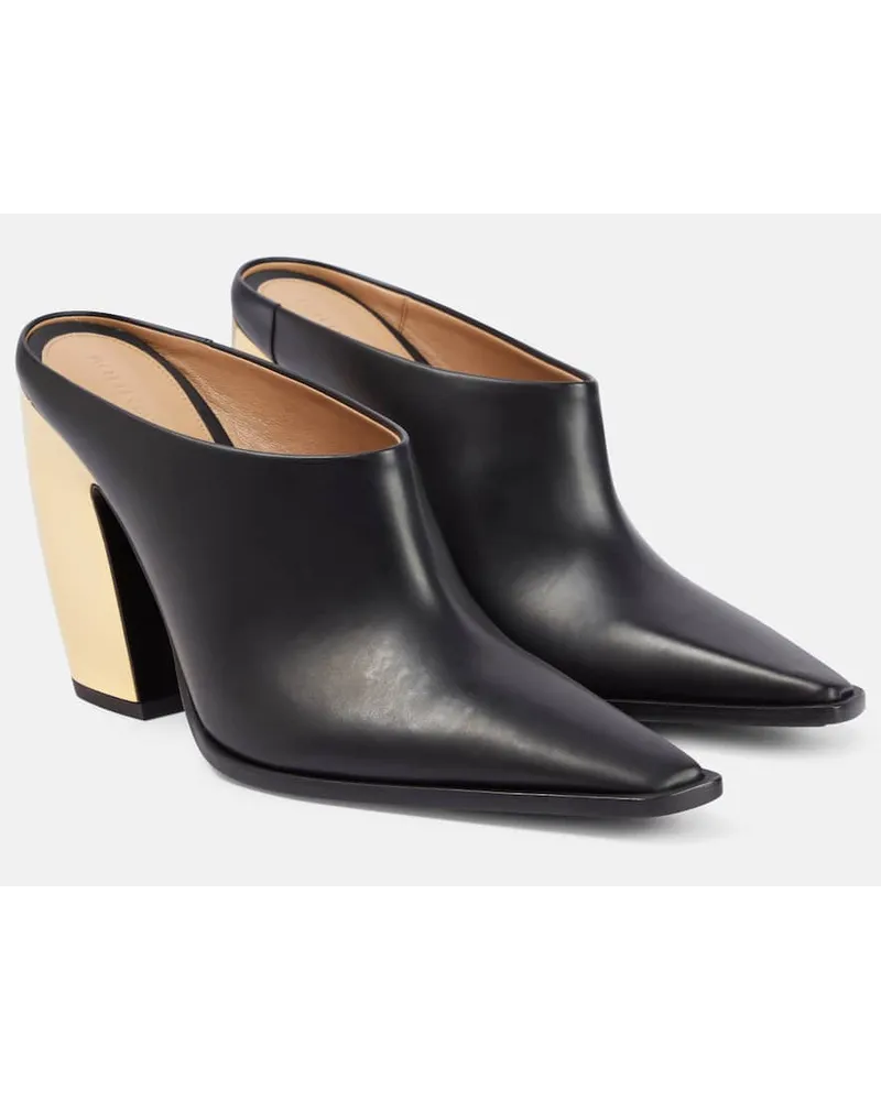 Bottega Veneta Mules Tex aus Leder Schwarz