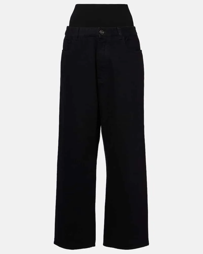 Alaïa Alaïa High-Rise Straight Jeans Schwarz