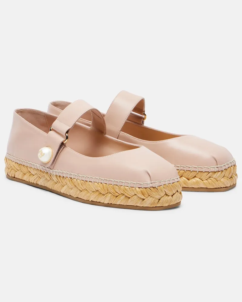 Jimmy Choo Espadrilles Fayence aus Leder Pink
