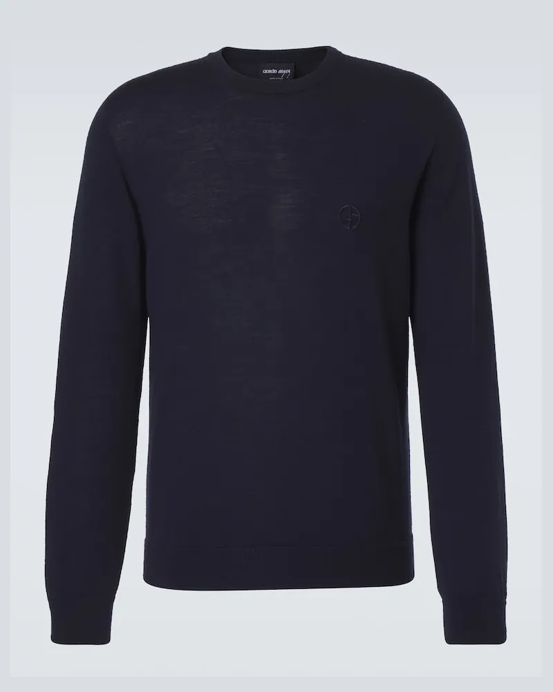 Giorgio Armani Pullover aus Schurwolle Blau