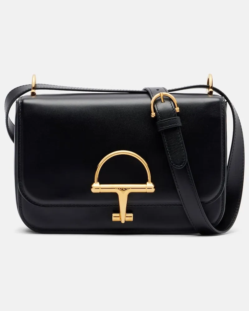 Gucci Schultertasche Siena Small aus Leder Schwarz