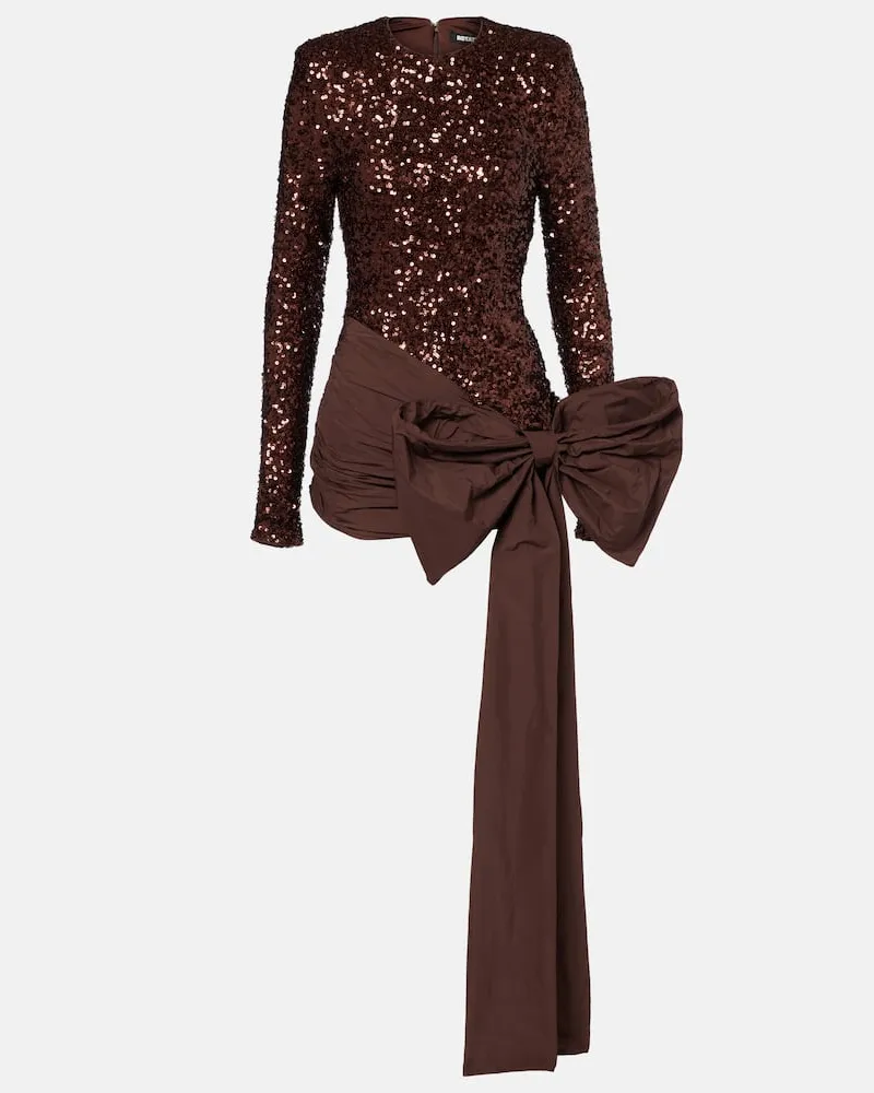 ROTATE Birger Christensen Minikleid mit Pailletten Braun