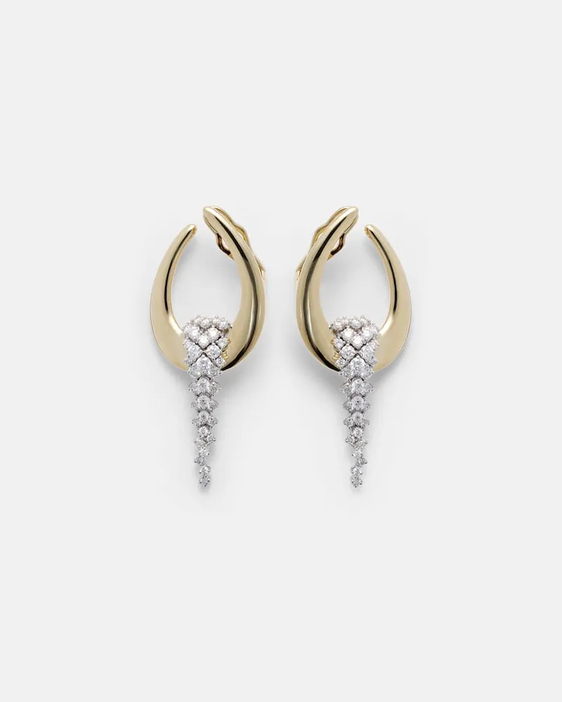 YEPREM Ohrringe Golden Strada aus 18kt Gelbgold mit Diamanten Gold