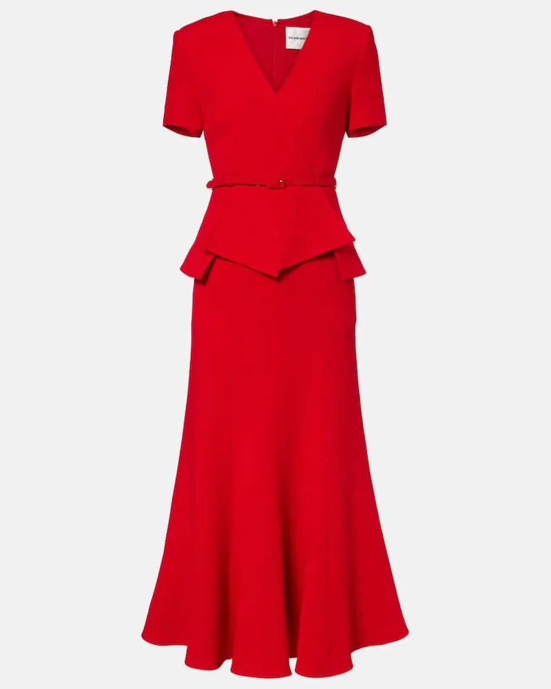 Roland Mouret Midikleid aus Wolle Rot