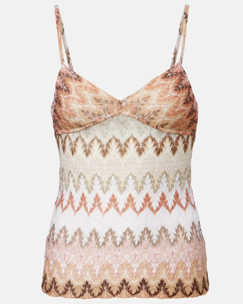 Missoni Top aus Häkelstrick Beige