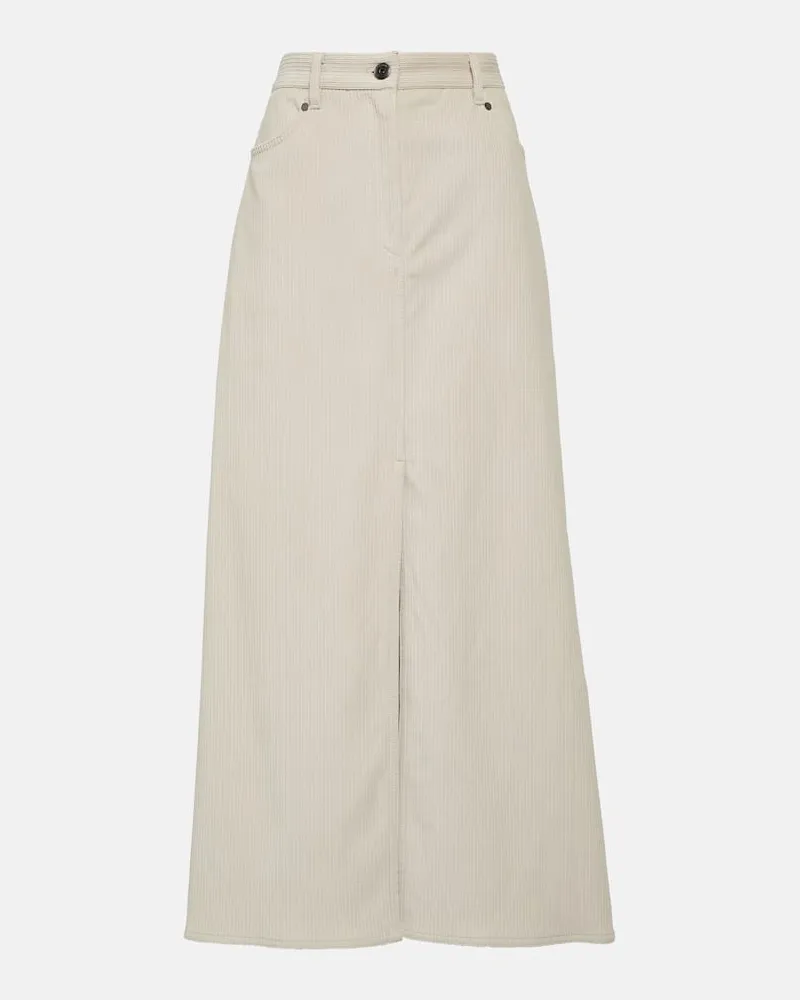 Brunello Cucinelli Maxirock aus Baumwoll-Cord Neutral