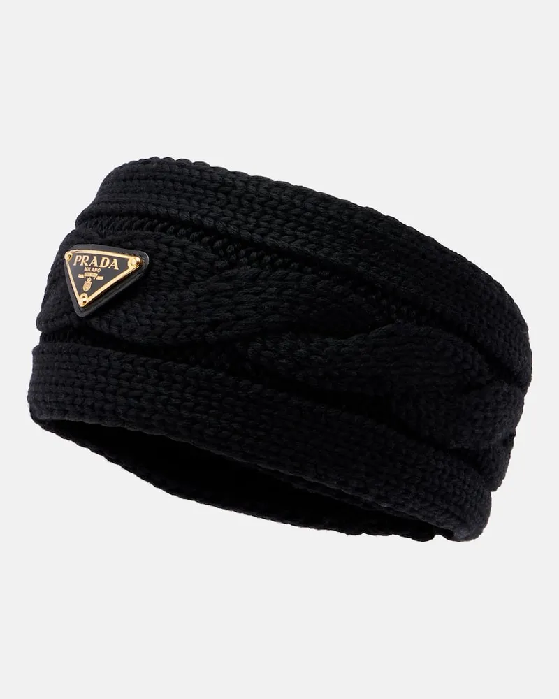 Prada Stirnband aus Schurwolle Schwarz