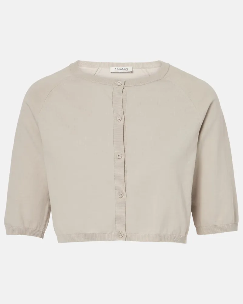 Max Mara Cropped-Cardigan Pam aus Baumwolle Weiß