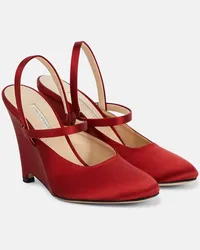 EMILIA WICKSTEAD Wedges Aster aus Satin Rot