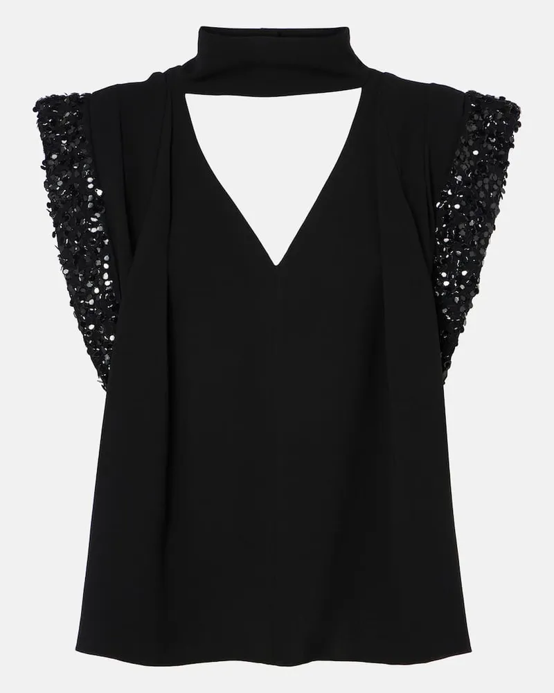 Isabel Marant Top Lenia mit Pailletten Schwarz