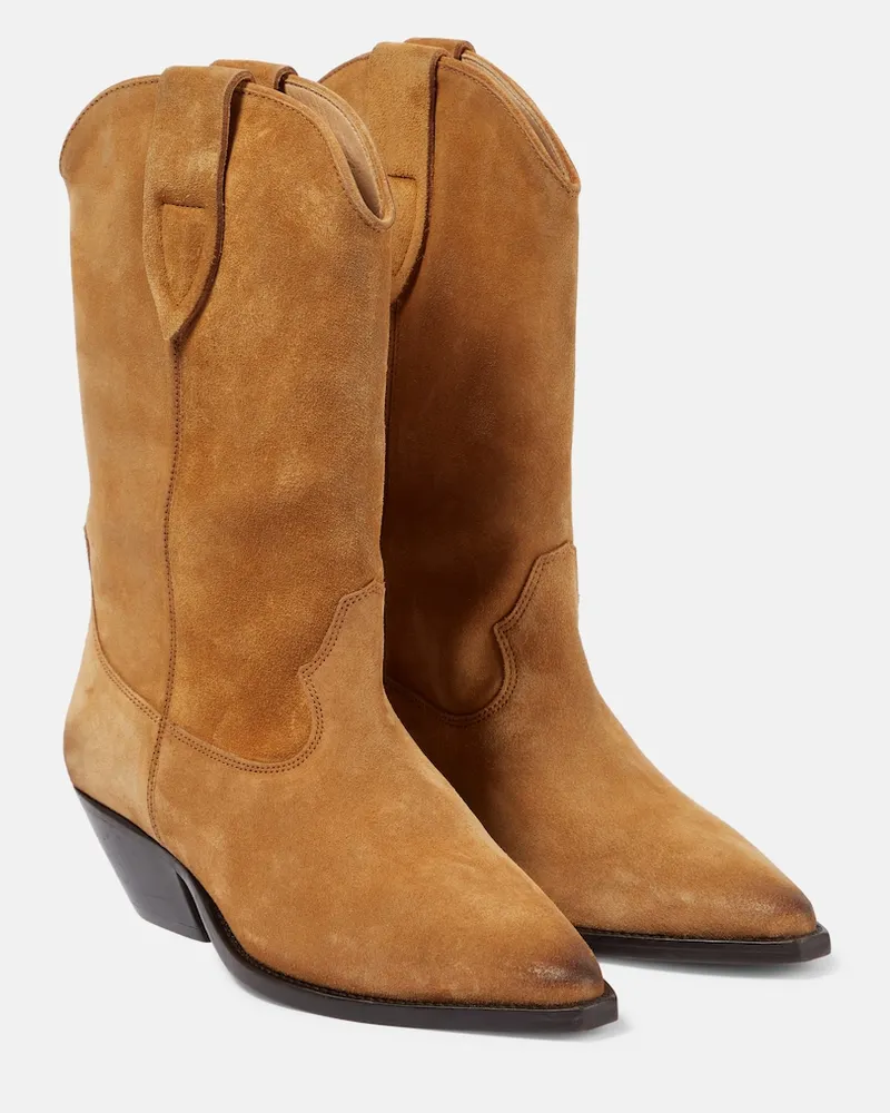 Isabel Marant Westernstiefel Duerto aus Veloursleder Neutral