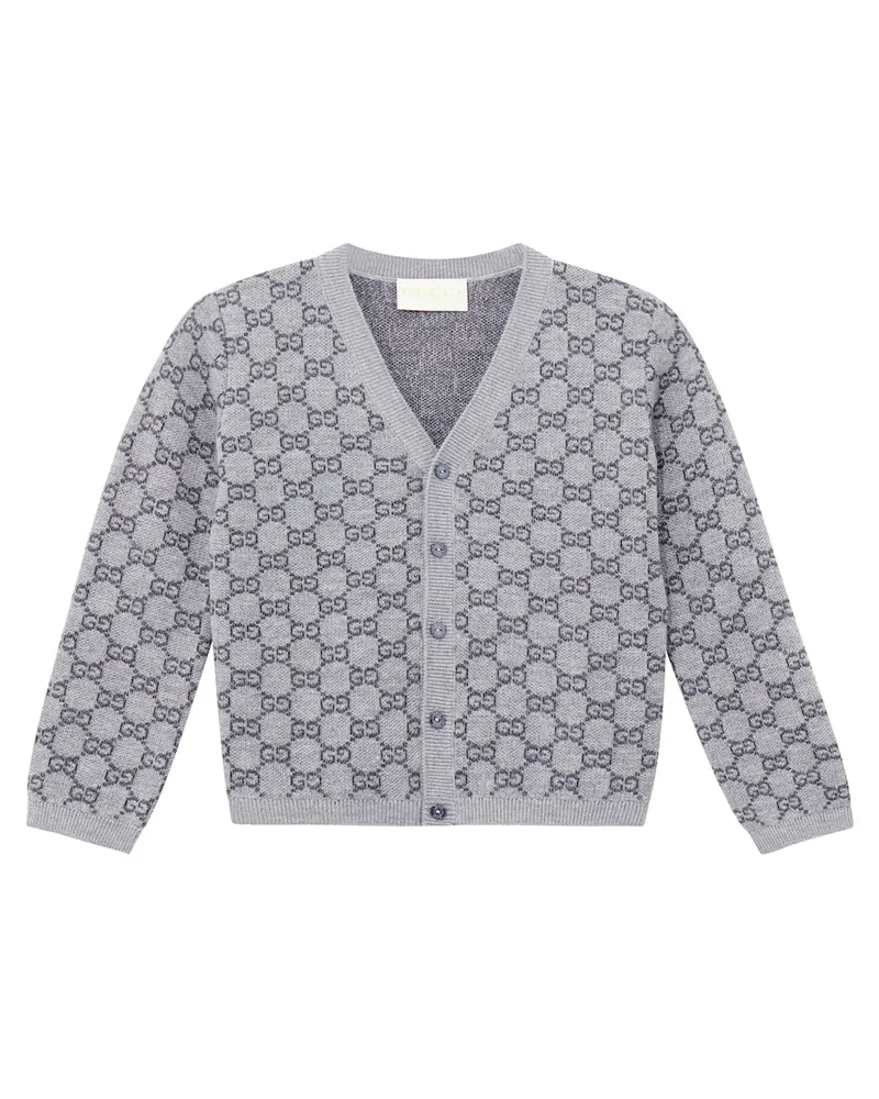 Gucci Baby Cardigan GG aus Wolle Grau