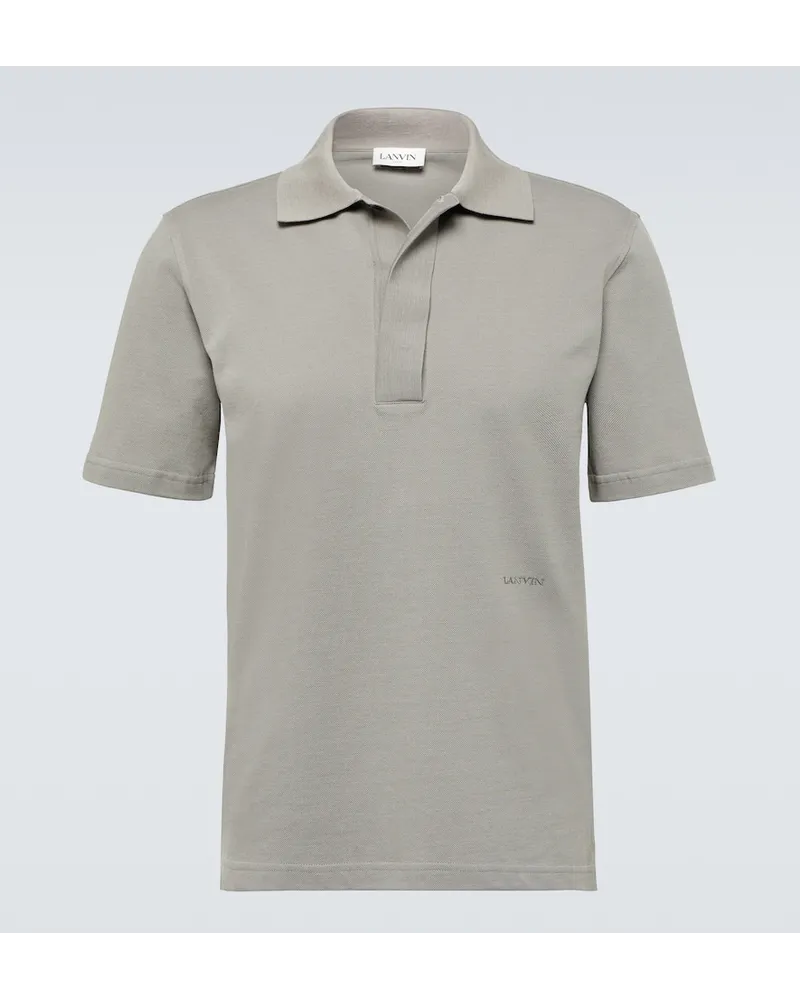 Lanvin Polohemd aus Baumwoll-Piqué Grau