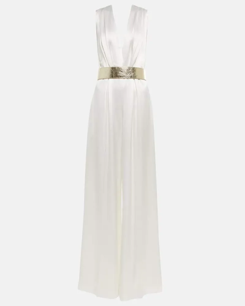 COSTARELLOS Jumpsuit Keaton aus Satin Weiß
