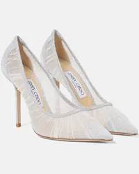 Jimmy Choo Pumps Love 100 aus Tuell Silber