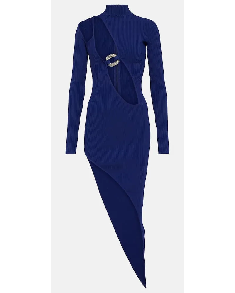 David Koma Minikleid aus Rippstrick Blau