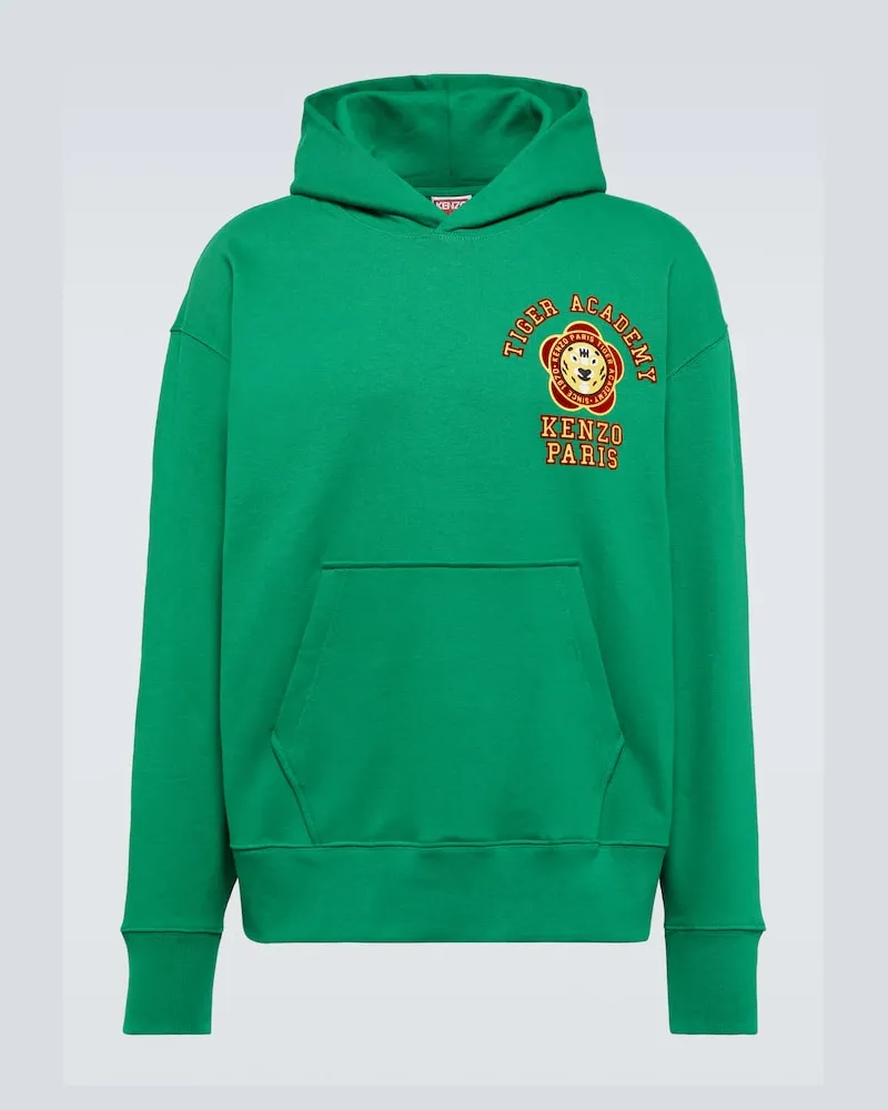 Kenzo Bedruckter Hoodie aus Baumwolle Grün