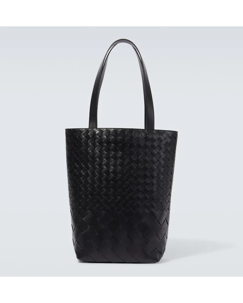 Bottega Veneta Tote Intrecciato aus Leder Schwarz