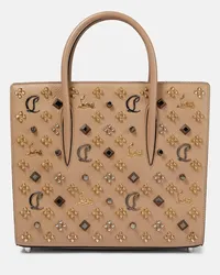 Christian Louboutin Verzierte Tote Paloma Medium aus Leder Beige