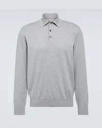 Brunello Cucinelli Polopullover aus Baumwolle Grau