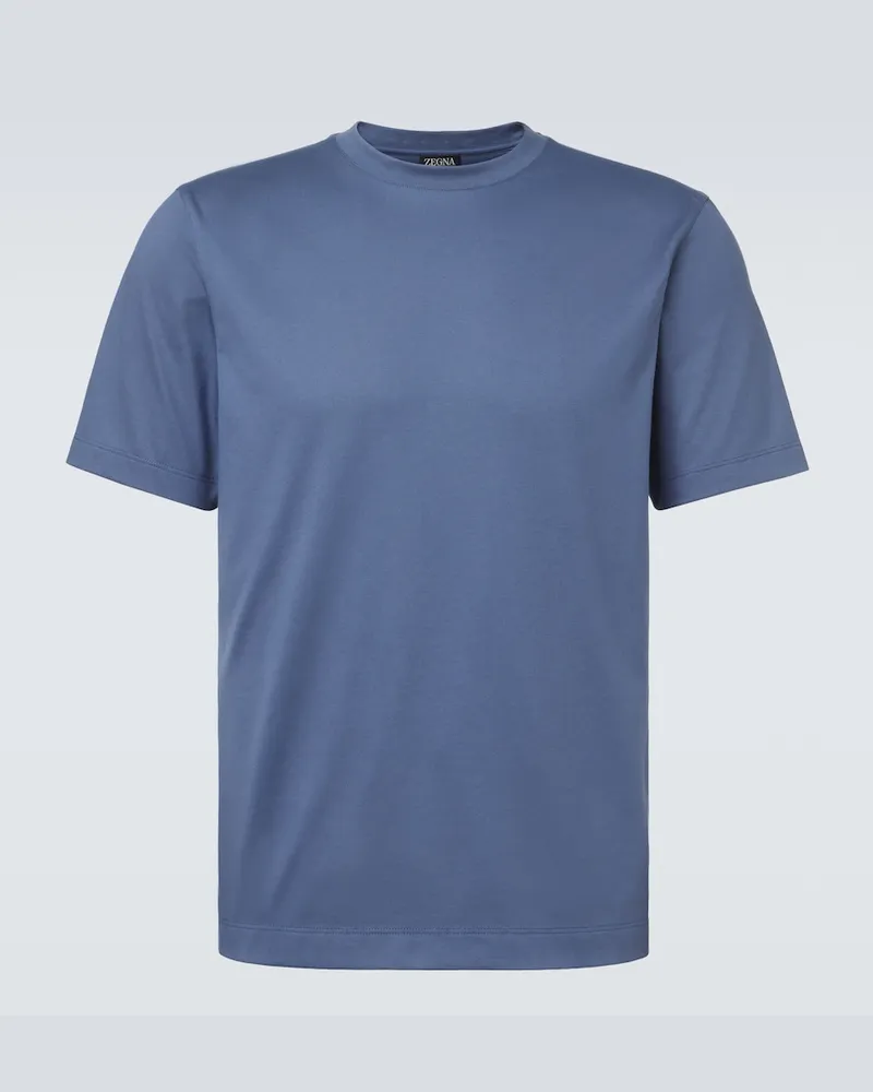 Ermenegildo Zegna T-Shirt aus Baumwoll-Jersey Blau