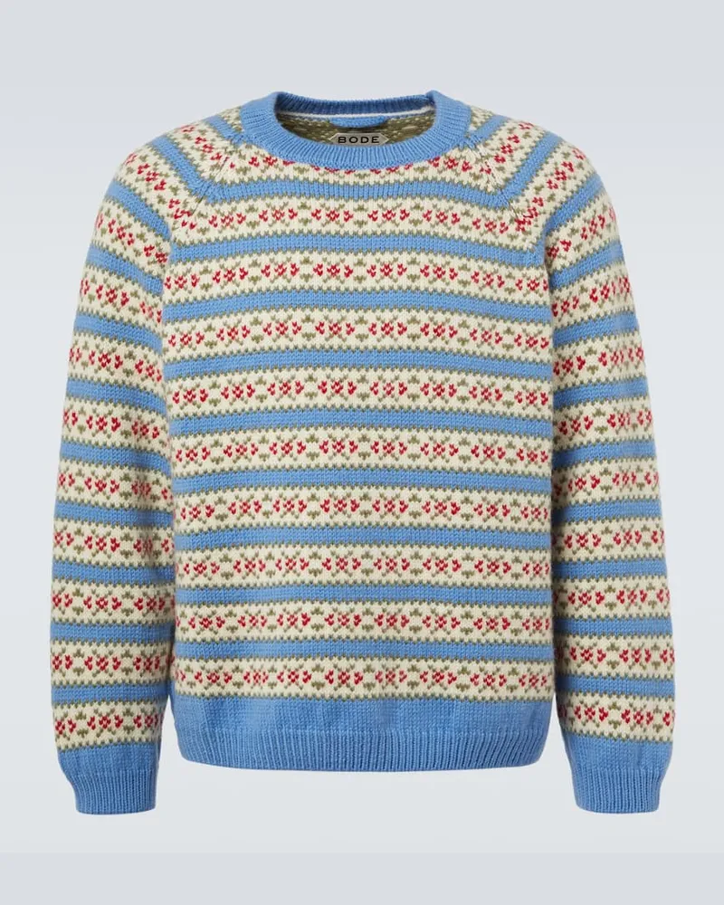 BODE Pullover Wedgewood aus Schurwolle Multicolor