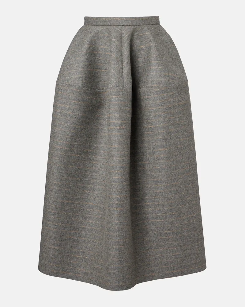 Erdem Midirock aus Wolle und Mohair Grau