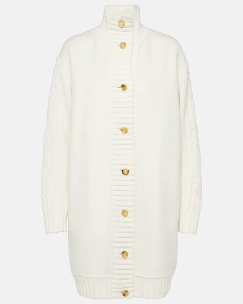 Max Mara Cardigan Alcazar aus Wolle und Kaschmir Weiß