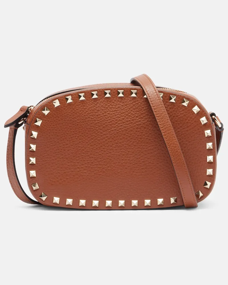 Valentino Garavani Schultertasche Rockstud Small aus Leder Braun