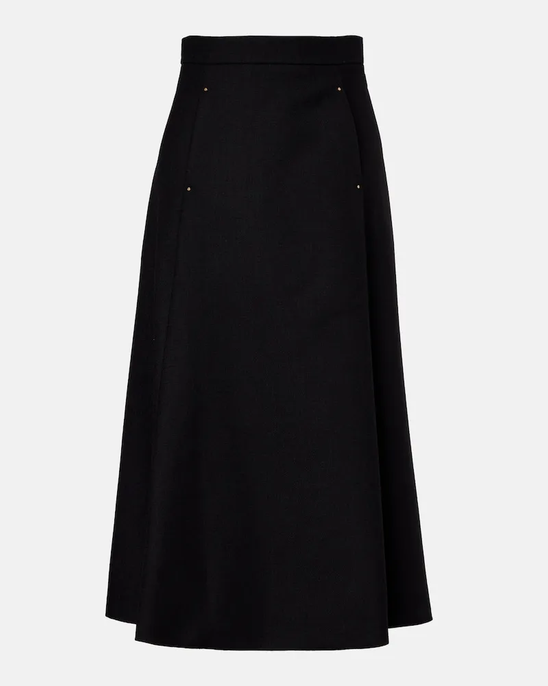 Moncler Midirock aus Schurwolle Schwarz