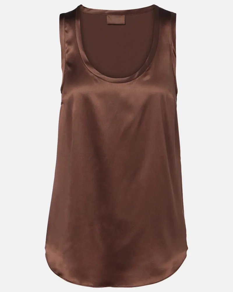 Brunello Cucinelli Top aus Satin Braun