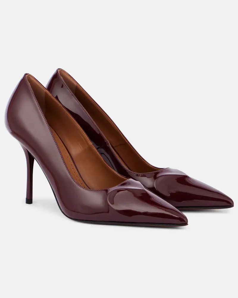 Alaïa Alaïa Pumps Le Cœur 90 aus Lackleder Burgunderrot