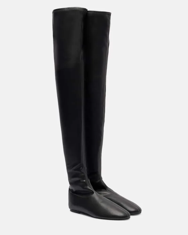 Proenza Schouler Overknee-Stiefel Tee Stretch aus Leder Schwarz