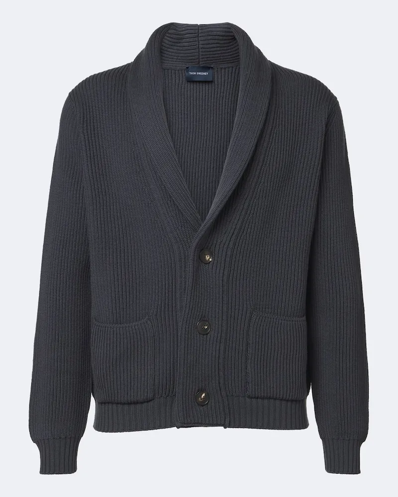 Thom Sweeney Cardigan aus Wolle Grau
