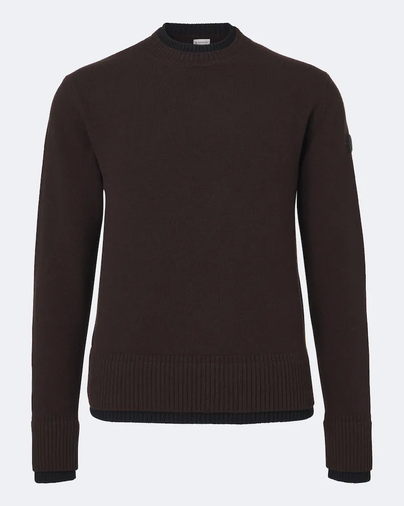 Moncler Pullover aus Wolle und Kaschmir Braun