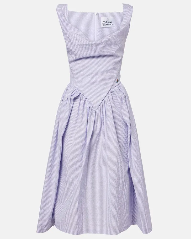 Vivienne Westwood Midikleid Sunday aus Seersucker Blau