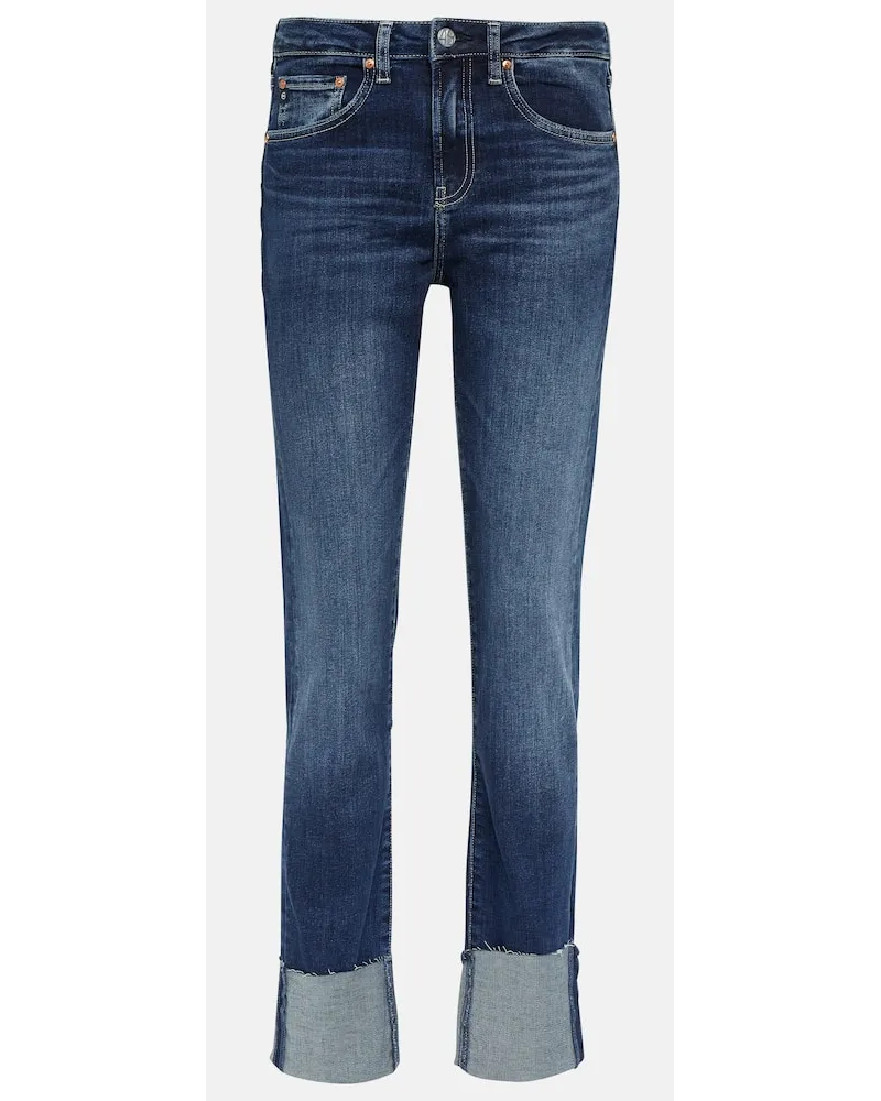 Adriano Goldschmied Mid-Rise Slim Jeans Girlfriend Blau