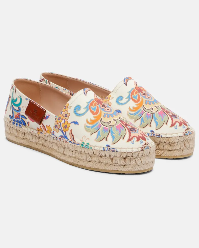 Etro Espadrilles aus Canvas Weiß