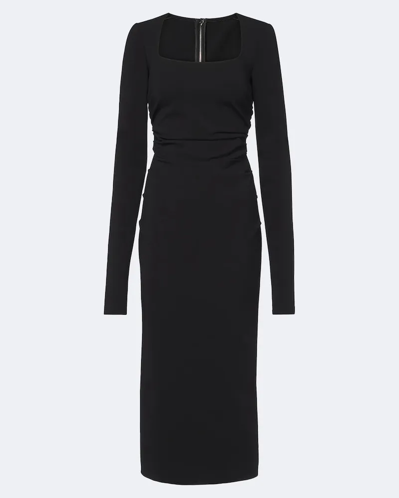 Dolce & Gabbana Midikleid aus Jersey Schwarz