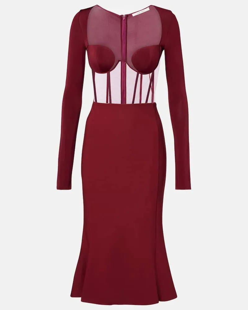 Nensi Dojaka Midikleid Burgund