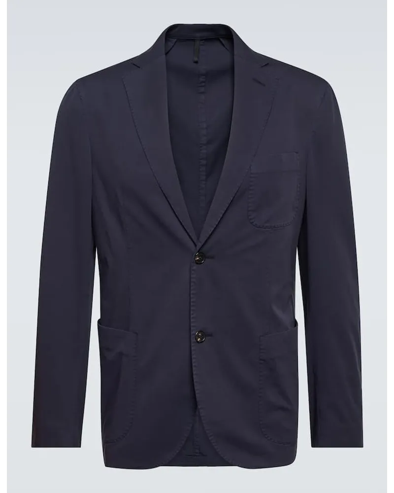 Incotex Blazer aus einem Baumwollgemisch Blau