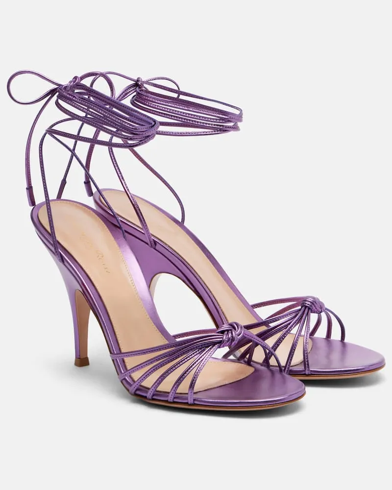 Gianvito Rossi Sandalen Malé aus Metallic-Leder Violett