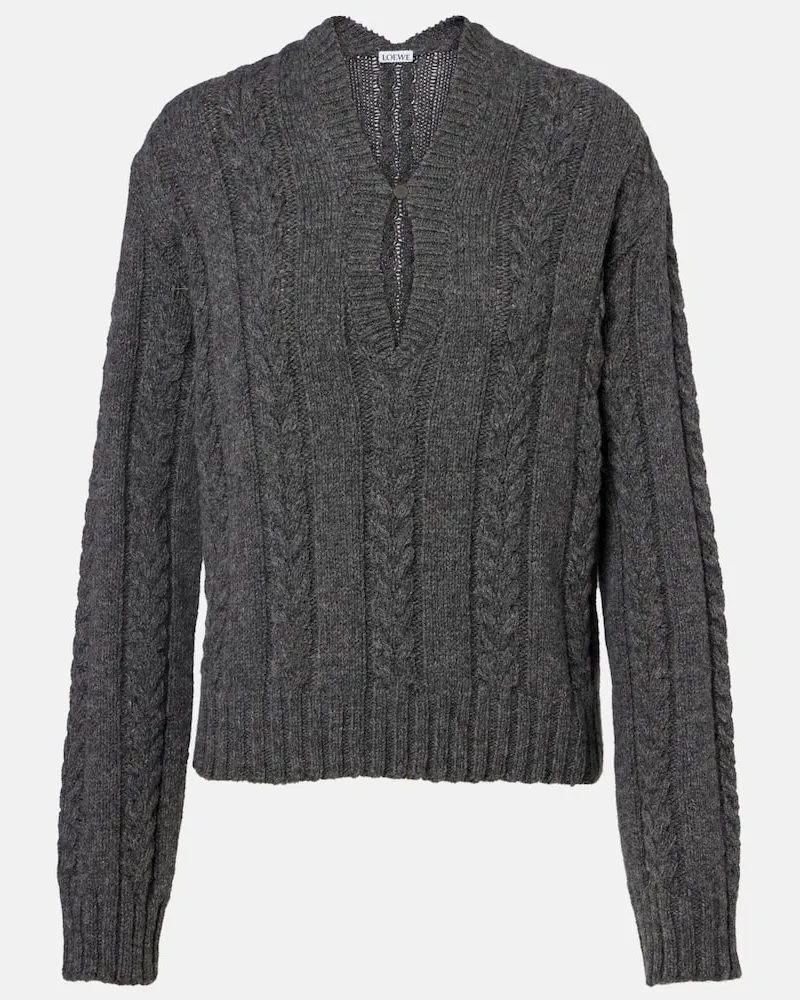 Loewe Pullover aus Woll-Mouliné Grau